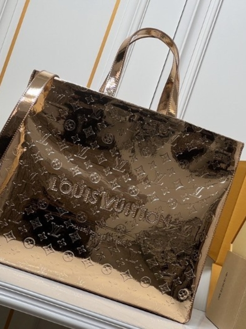 Louis Vuitton Rose Gold Patent Monogram Tote
